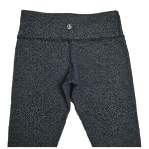Lululemon Blue Herringbone Elastic Waist Pull On Ankle Leggings Women's 4